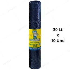 Bolsas Plásticas Negras en Rollo / 20 x 30 de 30 Litros / 10 unidades / Virutex