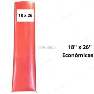 Bolsas Plásticas Rojas económicas Termicas / 18 x 26 / 100 unidades