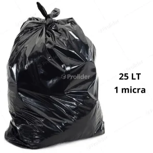 Bolsas Plásticas Negras económicas / 1 Micra / 25 Litros / 100 unidades