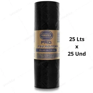 Bolsas Plásticas Negras en Rollo / 25 Litros / 25 unidades / Virutex